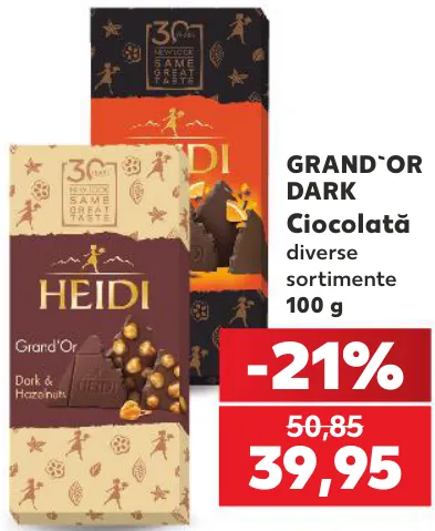 Ciocolată Heidi Grand’Or Dark, 100 g