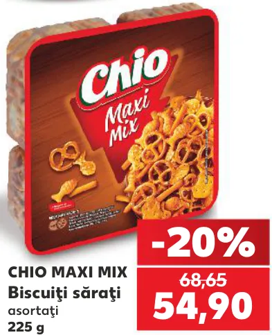 Biscuiți sărați Chio Maxi Mix, 225 g