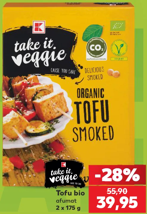 K take it veggie Органічний копчений тофу, 2 x 175 g