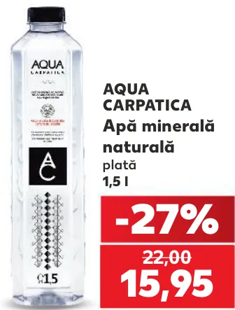 Негазована природна мінеральна вода Aqua Carpatica, 1,5 l