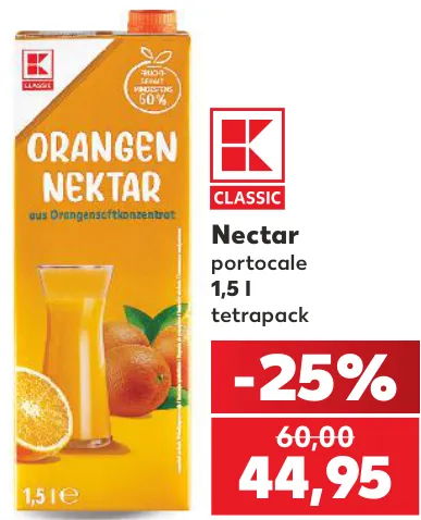 Апельсиновий нектар K Classic, 1,5 l