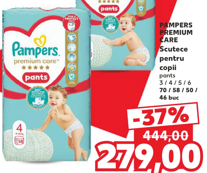 Pampers PREMIUM CARE Scutece pentru copii pants, 70 / 58 / 50 / 46 buc