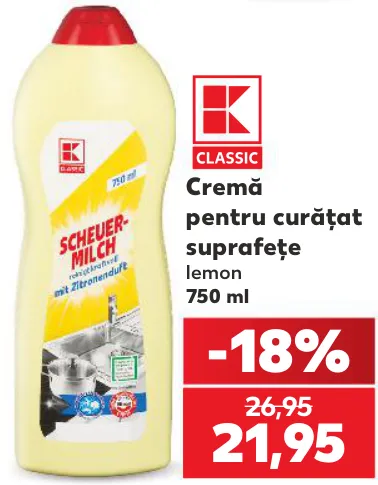 Cremă pentru curățat suprafețe K-Classic, 750 ml