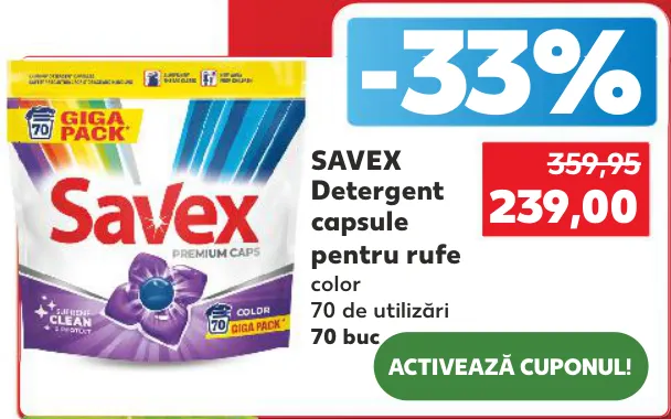 Капсули Savex для прання кольорової білизни, 70 шт.