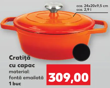 Cratiță cu capac, cca. 2,9 l; 1 buc