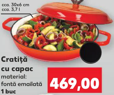 Cratiță cu capac, cca. 3,7 l; 1 buc