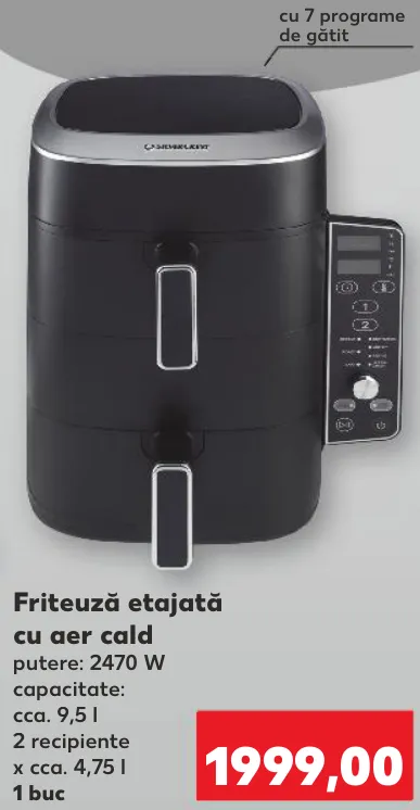 Двухъярусная аэрофритюрница SilverCrest, ок. 9,5 л; 1 шт.