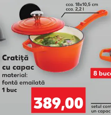 Cratiță cu capac, cca. 2,2 l; 1 buc