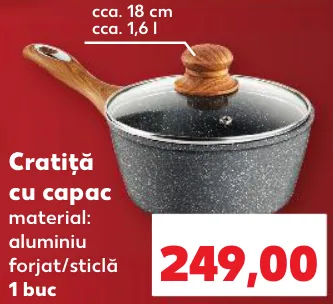 Cratiță cu capac BRIO Hard Rock, cca. 1,6 l; 1 buc
