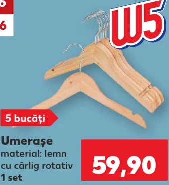 W5 Umerașe, 1 set, 5 bucăți