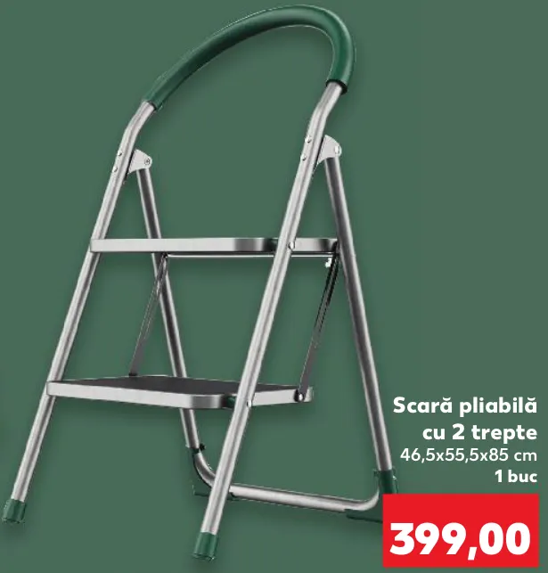 Parkside Scară pliabilă cu 2 trepte, 46,5 × 55,5 × 85 cm; 1 buc