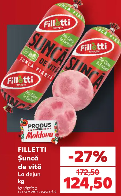 Filletti Șuncă de vită „La dejun”, 1 kg