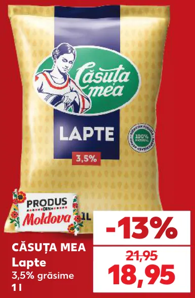 Căsuța Mea Lapte 3,5% grăsime, 1 l