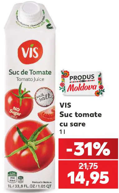 Suc tomate cu sare Vis, 1 l