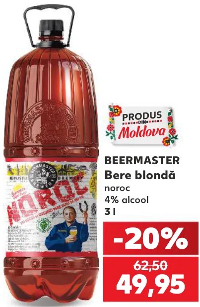 Bere blondă Noroc Beermaster, 3 l
