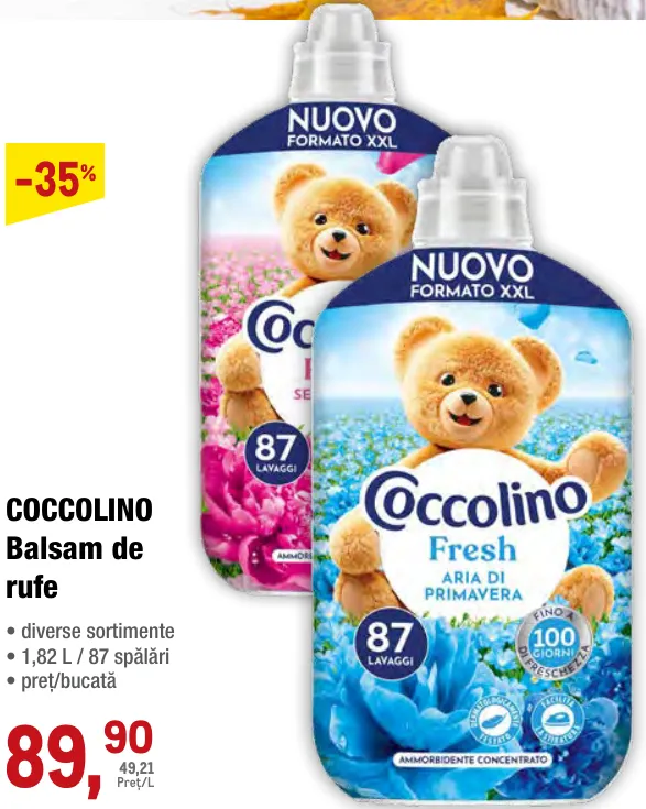 Balsam de rufe COCCOLINO, 1,82 L