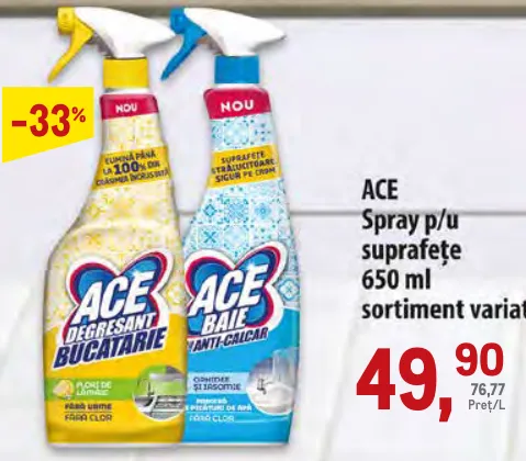 ACE Spray pentru suprafețe, 650 ml