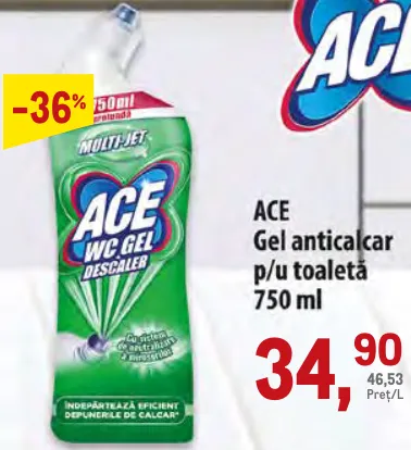 ACE Гель проти вапняного нальоту для унітаза, 750 ml