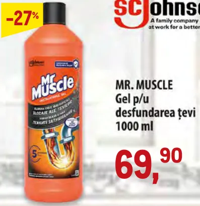 MR. MUSCLE Gel pentru desfundarea țevilor, 1000 ml