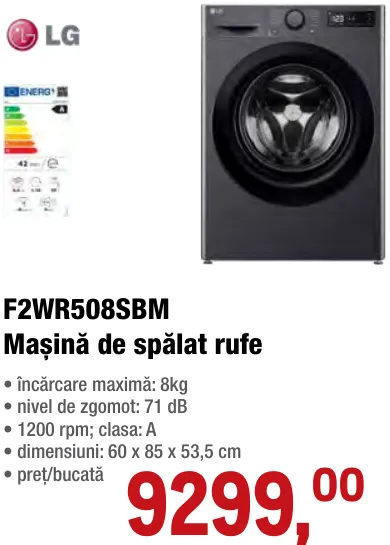LG F2WR508SBM Mașină de spălat rufe