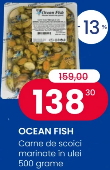 Ocean Fish Carne de scoici marinate în ulei, 500 g