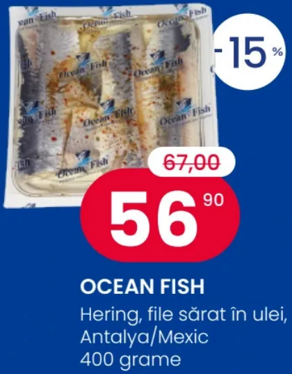 Ocean Fish Hering, file sărat în ulei, Antalya/Mexic, 400 g