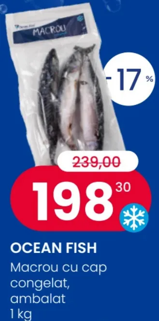 OCEAN FISH Macrou cu cap, congelat, ambalat, 1 kg