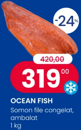 OCEAN FISH Somon file congelat, ambalat, 1 kg