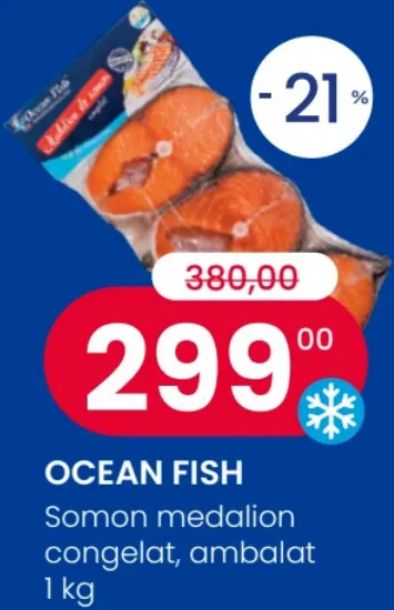 OCEAN FISH Somon medalion congelat, ambalat, 1 kg