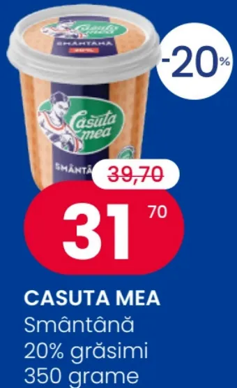 CASUTA MEA Smântână, 20% grăsimi, 350 grame