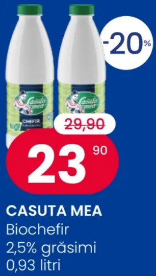 CASUTA MEA Biochefir, 2,5% grăsimi, 0,93 litri