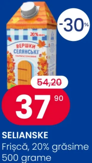 SELIANSKE Frișcă, 20% grăsime, 500 g