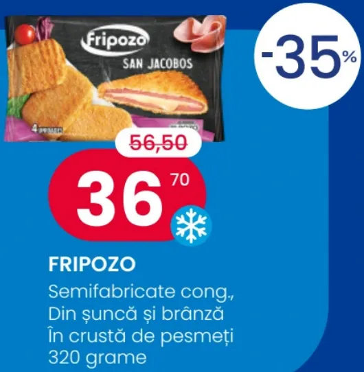 FRIPOZO Semifabricate congelate din șuncă și brânză în crustă de pesmeți, 320 g