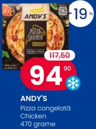 ANDY'S Pizza congelată Chicken, 470 g