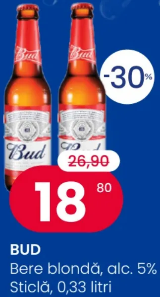 BUD Bere blondă, 0,33 l