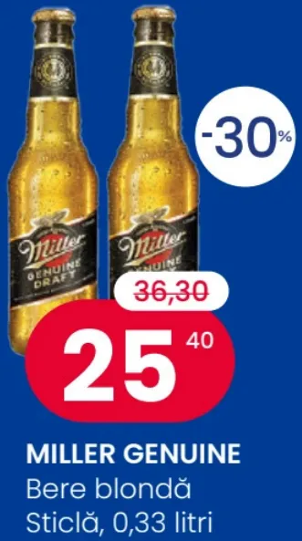 MILLER GENUINE Bere blondă, 0,33 l