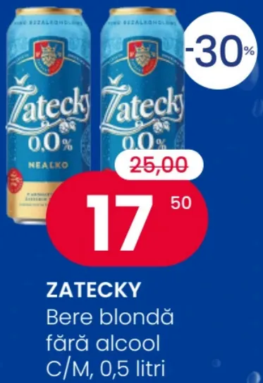 Bere blondă fără alcool Zatecky, 0,5 l