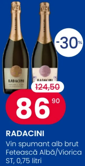 RADACINI — Vin spumant alb brut Fetească Albă/Viorica, 0,75 l