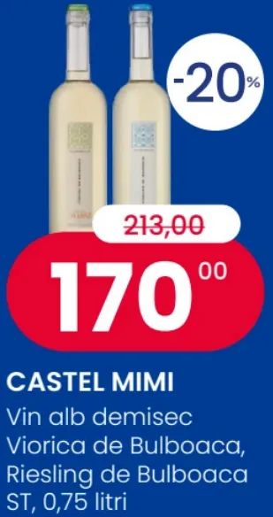 CASTEL MIMI — Vin alb demisec Viorica de Bulboaca, Riesling de Bulboaca, 0,75 l