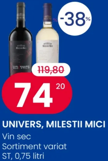 UNIVERS, MILESTII MICI — Vin sec, 0,75 l