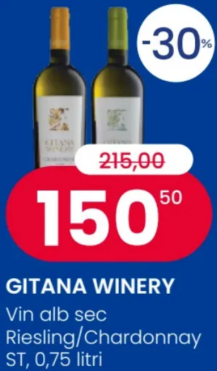 GITANA WINERY — Vin alb sec Riesling/Chardonnay, 0,75 l