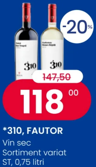 *310, FAUTOR — Vin sec, 0,75 l