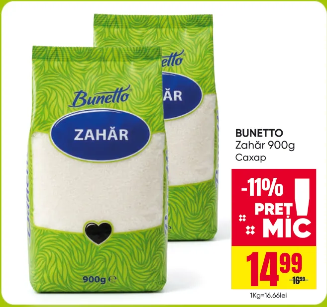 BUNETTO Zahăr, 900 g