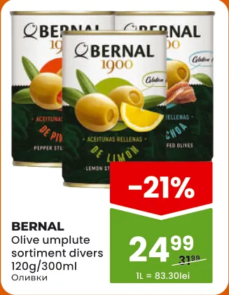 Olive umplute, Bernal, 120 g / 300 ml