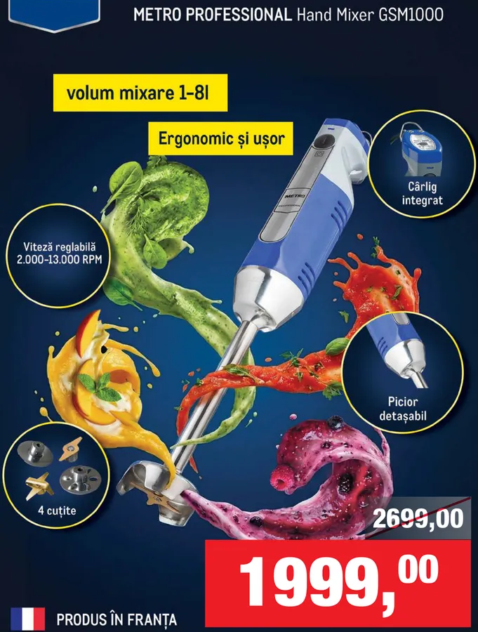 Занурювальний блендер METRO PROFESSIONAL GSM1000