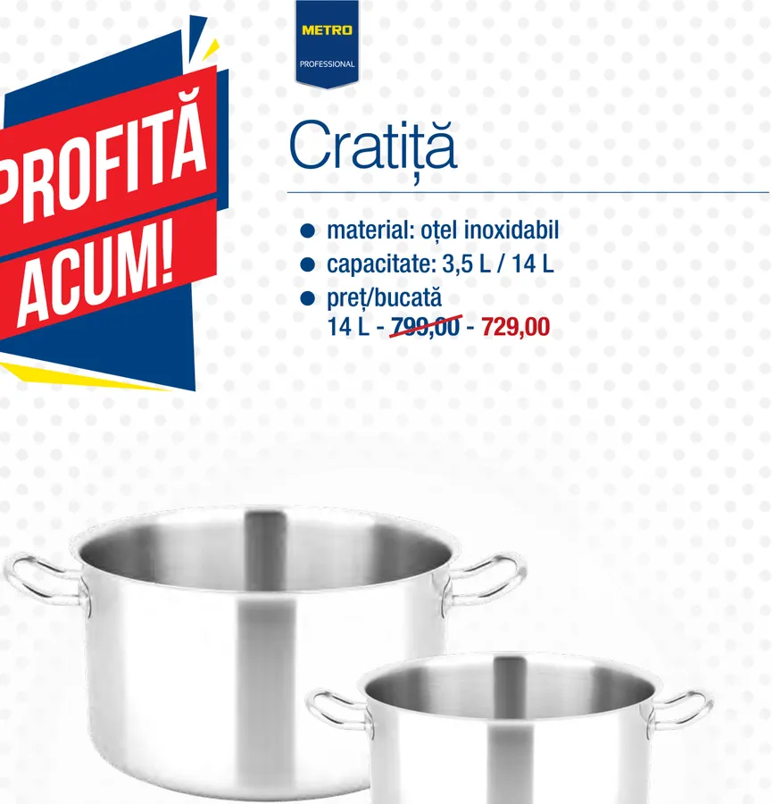 Cratiță METRO Professional, 14 L
