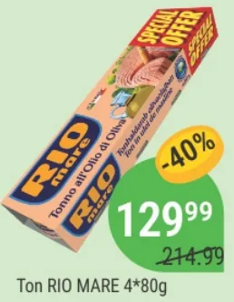 Тунец RIO MARE, 4 × 80 г