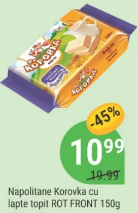 Napolitane ROT FRONT Korovka cu lapte topit, 150g