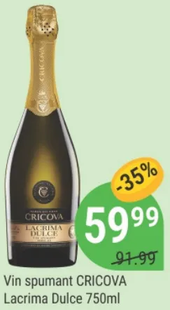 Vin spumant CRICOVA Lacrima Dulce, 750ml