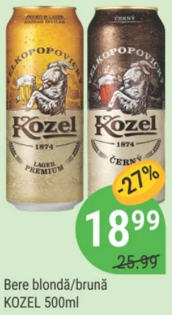 Світле / темне пиво KOZEL, 500ml